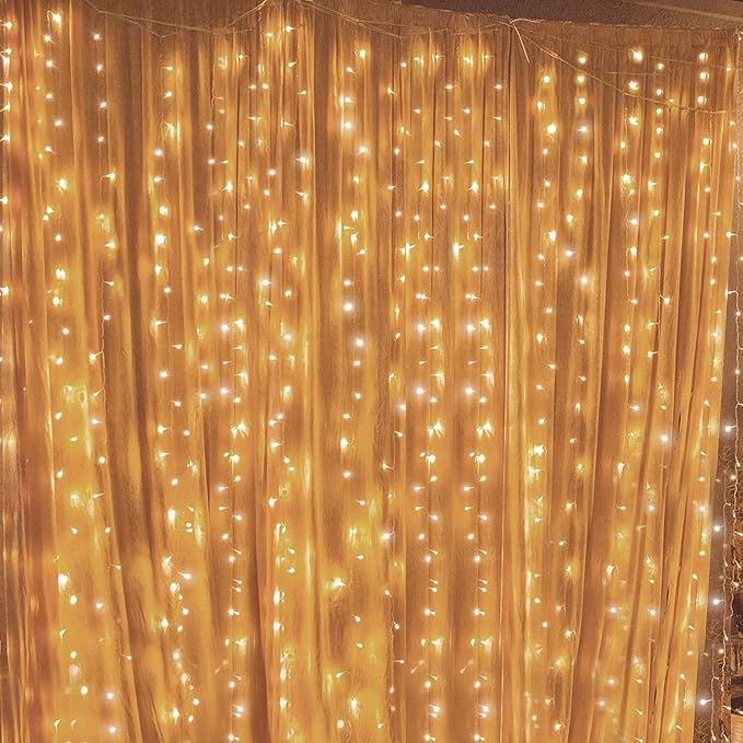 Geanmoki 306 LED Window Curtain String Light Wedding Party Home Garden Bedroom Outdoor Indoor Wall Decorations