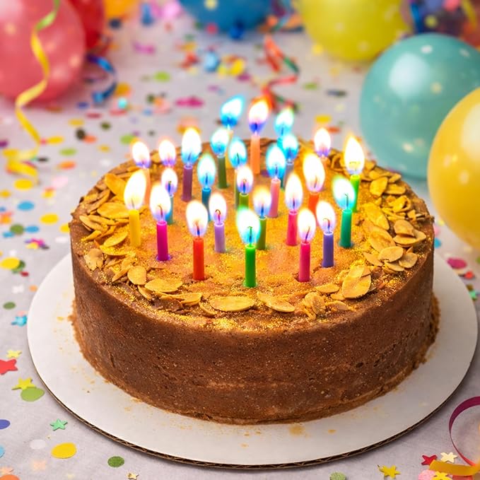 by Tugba Aydan - 24 Count Birthday Cake Candles Happy Birthday Candles Colorful Candles Holders Included