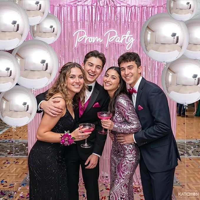 KatchOn, Metallic Silver Balloons - 22 Inch Pack of 14 | 4D Round Foil Balloons for Silver Party Decorations | Graduation Balloon for Birthday, Disco Party Decorations, Graduation Decorations 2026