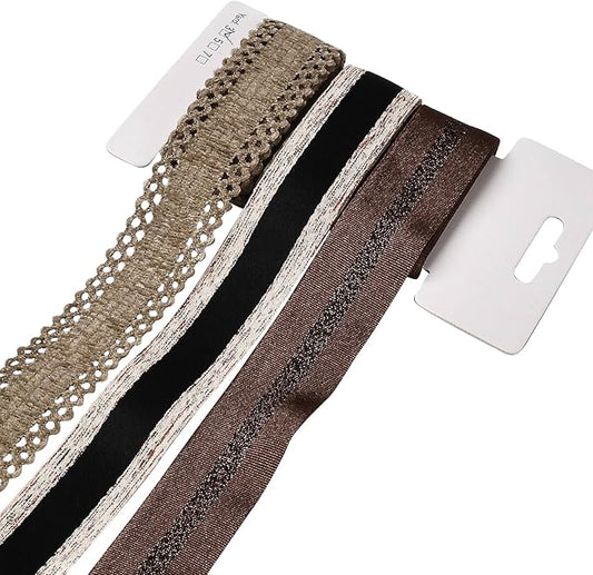 BEEFLYING 3 Styles Wire Edged Ribbons for Gift Wrapping, 25~28mm×2.7m Fabric Satin Ribbons for Wedding Party Decoration Hair Bows Flower Bounquet Sewing and Craft, 9 Yards