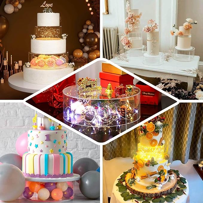 Efavormart 18" Round Clear Acrylic Cake Stand, Transparent Fillable Display Box, Pedestal Riser with Hollow Bottom for Weddings, Parties, Banquets, and Creative Dessert Displays