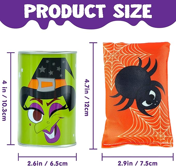 JOYIN 13 Pcs Halloween Carnival Can Bean Bag Toss Games for Kids & Adults Trick or Treat Decoration, Home Decor Party Favors Supplies, Homeschooling Backyard Game
