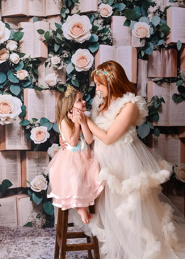 Kate 7x5ft/2.2x1.5m Book Backdrop for Photography Flower Photoshoot Background Photo Video Studio Props