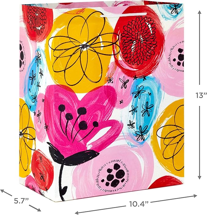 Hallmark Assorted All Occasion Gift Bags (8 Bags: 4 Medium 9", 4 Large 13") Flowers, Butterfly, Stripes, Solids for Easter, Birthdays, Bridal Showers, Mother's Day