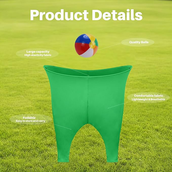 Granny Pants Yard Game – Oversized Stretchy Pants Outdoor Toss Game with Bouncy Balls & Pump, Fun Reunion Party Game for Adults, Perfect for Backyard, Field Day & Team Activities