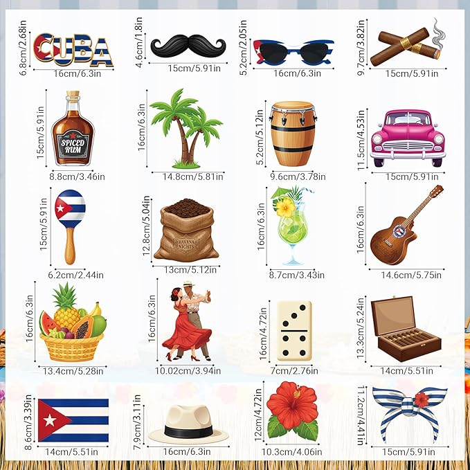 6 Pcs Havana Nights Party Garlands Cuban Party Decorations Havana Nights Hanging Garland Banner Vintage Car Bandera Palm Tree Decor Photo Booth Props for Cuba Birthday Ceiling Decor