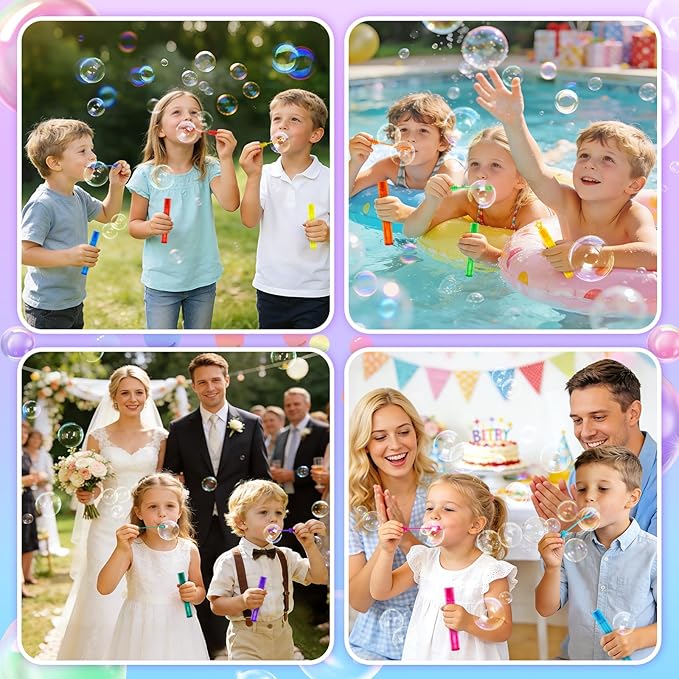 OCHIDO 500 Pieces Mini Bubble Wands in 10 Colors, Bubbles Party Favors for Kids, Bubble Wands Bulk for Summer Toys Gift, Indoor Outdoor Activity, Themed Birthday, Wedding, Goodie Bags Stuffers