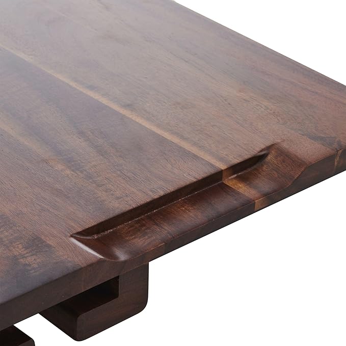 Gourmet Basics by Mikasa Picnic Wine and Charcuterie Acacia Wood Serving Tray, 20 x 13 Inch, Multicolored
