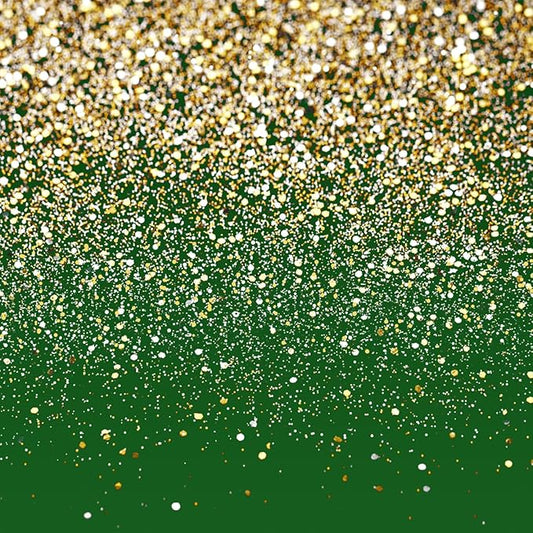 8x8ft Green and Gold Backdrop Birthday Gold Spots Bokeh Wedding Prom Graduation Photography Background X-224