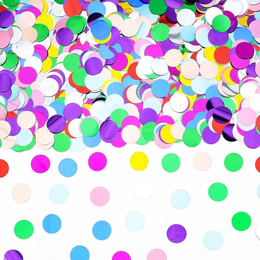 Multicolor Metallic Foil Confetti, Round Confetti Glitter, Metallic Sequin Round Dots Table Glitter for Fill Balloon, Baby Shower, Wedding, Graduation, Valentine Party Decorations, 60g, 2.12 OZ