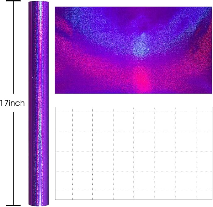 Burymento Purple Wrapping Paper Roll, Metallic Holographic Point Gift Wrap for Birthday, Valentines, Mothers day, Graduation, Wedding, Fathers day, Baby Shower, Christmas (17 IN x 32.8 FT)