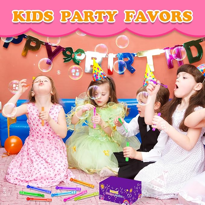 Bulk Goodie Bag Stuffer Filler for Kids 200 Pack, Mini Bubble Wands Party Favors Supplies Bulk for Toddlers, Small Treats Non Candy Preschool Prizes Toys Gifts for Birthday Wedding Giveaways Handouts