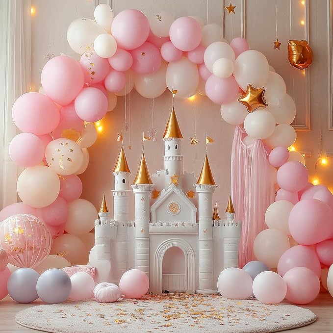 RUBFAC 87pcs Light Pink Balloons Different Sizes 18 12 10 5 Inches for Garland Arch, Premium Pastel Pink Balloons for Valentine's Day Girl Birthday Wedding Baby Shower Bridal Shower Party Decorations