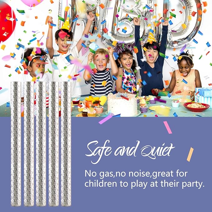 BATTIFE 14Pack Confetti Wands, Colorful Confetti Shoot Poppers, Tissue Paper Flick Flutter Sticks for Wedding Celebrations, Birthday, Multi-Color, 14 inch