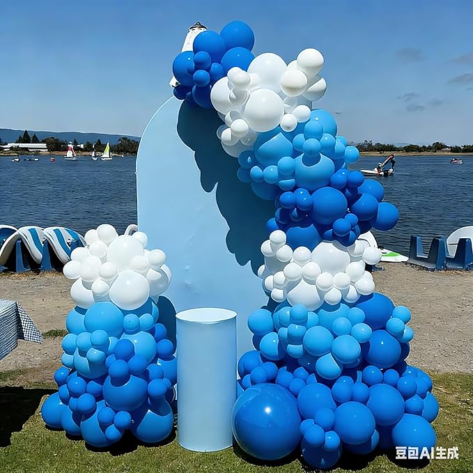 Blue Balloons Balloons Garland Arch Kit, Assorted Blue Balloons, Royal Blue and Light Blue Latex Balloons for Birthday, Baby Shower, Graduation Party Decorations