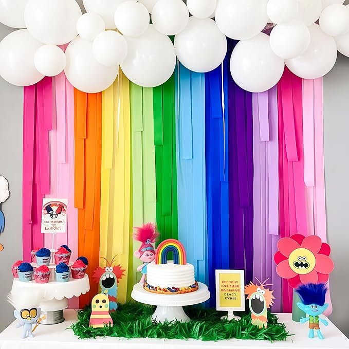 Crepe Paper Streamers, 12 Rolls Party Streamers, 6 Colors 984 Ft Streamers Party Decorations for Birthday, Wedding, Baby Shower, Holiday, DIY Crafts, Backdrop