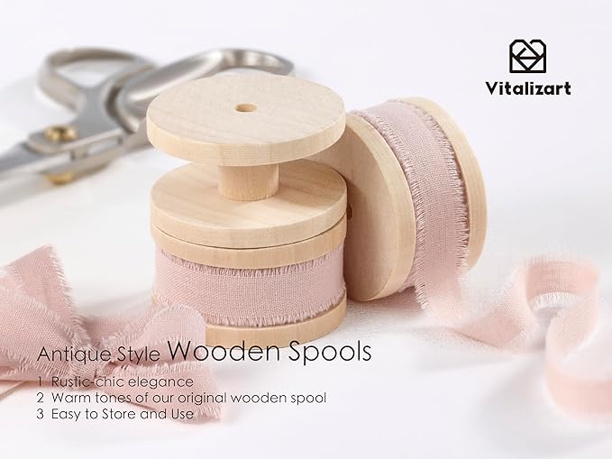 Vitalizart Pink Cotton Ribbon Handmade Fringe 5/8" x 21 Yd Pure Natural Cotton Ribbons for Valentines Days Gift Wrapping Wedding Invites Bridal Shower Bouquets Holiday Decor Light Pink