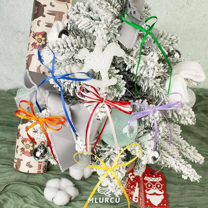 1/8 Inch Thin Ribbon for Crafts, Assorted Colorful Bulk Pack 120Yds, Double Faced Satin Set, Skinny Silk Fabric for Christmas Ornaments, Hair Bows, Sewing, Gift Wrapping