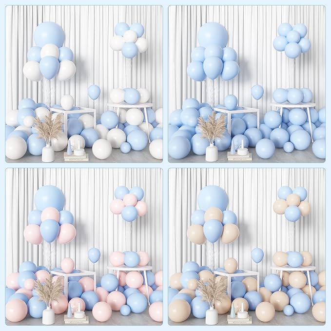 Amandir 153pcs Light Blue Balloons Arch Garland Kit Different Sizes 18 12 10 5 Inch Pastel Baby Blue Latex Balloon for Boys Birthday Baby Shower Wedding Anniversary Gender Reveal Party Decorations