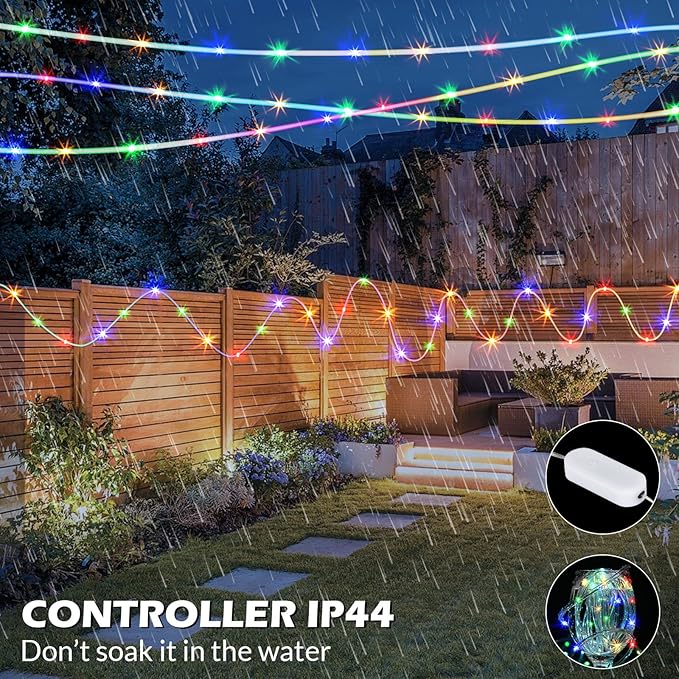 Color Changing Rope Lights 164FT 500 LED Outdoor, String Lights with Plug & Remote | Twinkle Christmas Indoor Bedroom, Waterproof Christmas Lights Outdoor, Rope Lights for Outside,16 Colors