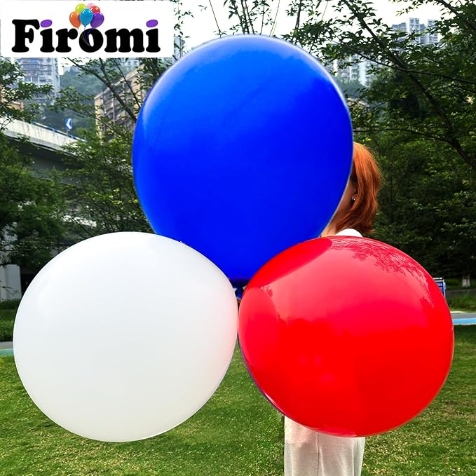 Firomi Royal Blue Balloons 18-inch 12 Pack Large Thicken Helium Big Blue Latex Balloon Round for Wedding Birthday Party (with 1 Ribbon)