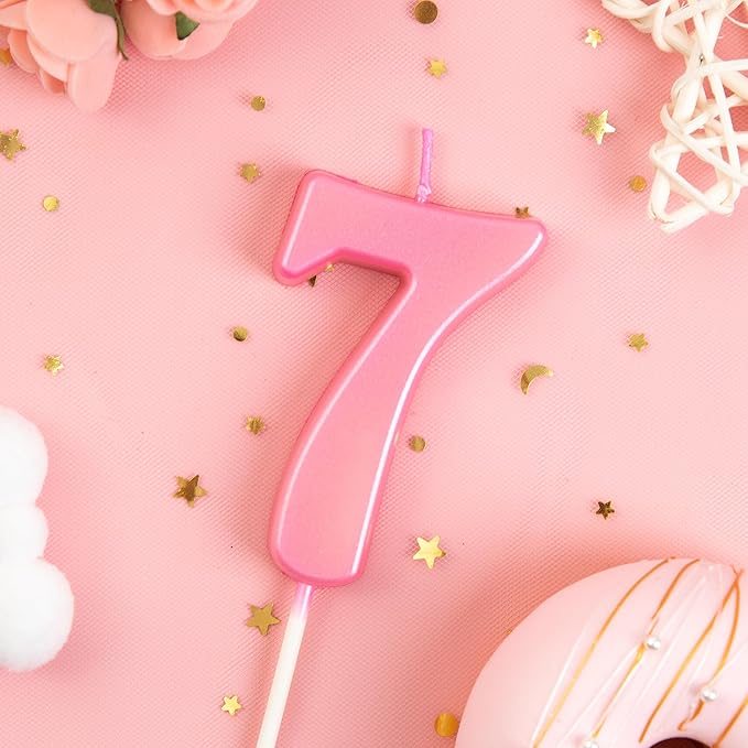 Modern Pink 7 Number Candle by PHD CAKE
