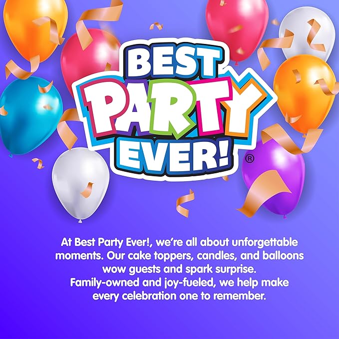 BEST PARTY EVER! Sprinkle Fountain Birthday Candle with 32 Candles, Reusable Spinning Birth Cay Cakes Topper, Decorate Your Cake in Sprinkles