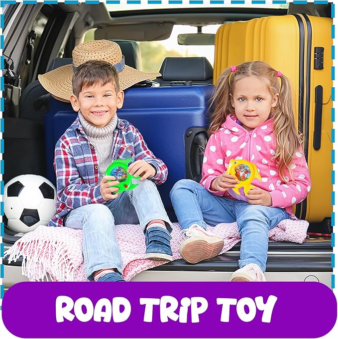 Fish Water Ring Toss Toy - (Pack of 12) Water Ring Game Handheld Fun Aqua Arcade Retro Game Pocket Travel Toys for Car Road Trip Activities for Kids Birthday Party Favors Goodie Bags Stuffers for Kids