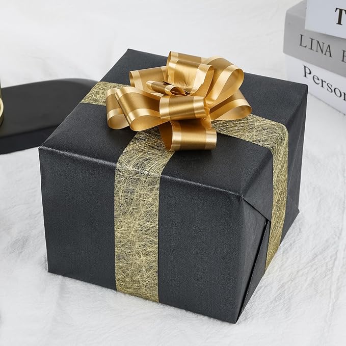 NESCCI Matte Carbon Black Wrapping Paper,Solid Color Pearly-Lustre Paper,Gift Wrapping Paper,Perfect for Wedding,Birthday, Christmas,Baby Shower,DIY Bouquet (17 Inches X 32.8 Feet)