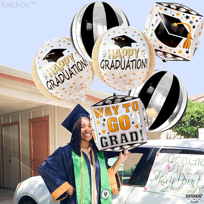 Graduation Decorations 2026 | XtraLarge Happy Graduation Balloons - Pack of 6, 22 Inch | Congrats Grad Balloon, Grad Party Decorations, Class of 2026, Graduation Foil Balloons, KatchOn