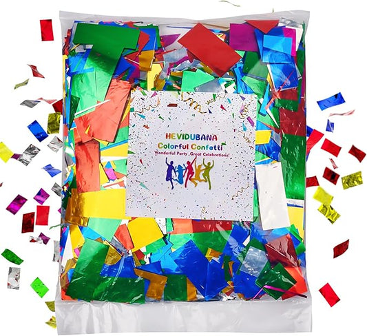 1.1lb Metallic Glitter Confetti Papers - Flame Retardant Foil Colored Paper Great for Birthday Party,Concerts,Celebrations,Weddings,Graduation Ceremonies