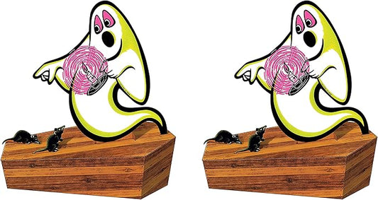 Beistle 3-D Vintage Ghost Centerpieces, 12.75" Tall, Set of 2 - Haunted Spooky Season Decor, Halloween Table Decorations