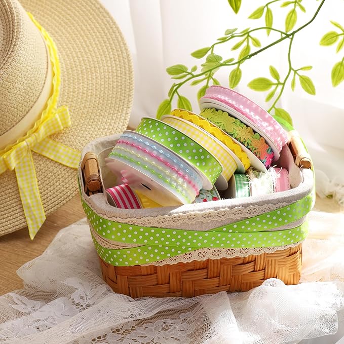 LaRibbons Spring Ribbons for Crafts, Assorted Multi-Color Ribbons 5 Yards Each for Spring Crafts, Gift Wrapping, DIY Bows, Floral Arrangements, Party Decorations, Scrapbooking