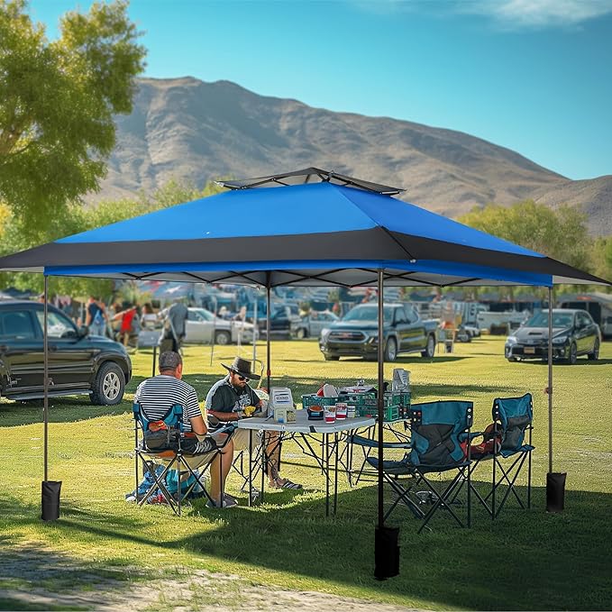 MFSTUDIO 13x13 Outdoor Pop Up Canopy Tent,Easy Set up Straight Leg Outdoor Canopies One Push Folding Instant Shelter Tents for Beach,Party and Camping, 169 Sq. Ft of Shade