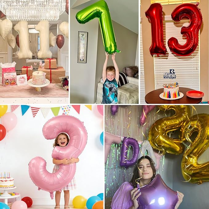 40 inch Number Balloon 0-9 Gold Large Number 4 Balloons,Digital Balloons for Birthday Party Celebration Decorations Supplies, Helium Foil Number Balloons for Wedding Anniversary