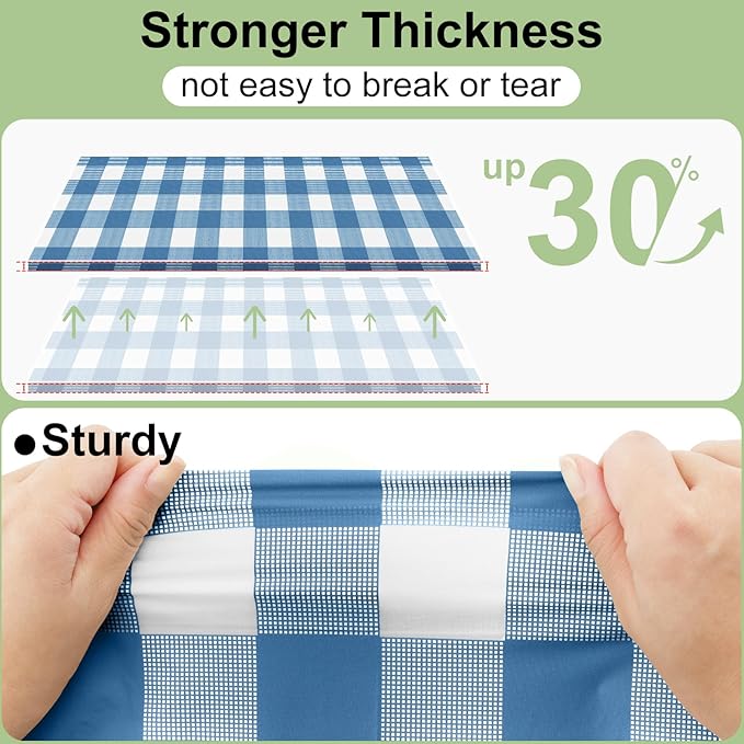 misaya 4 Packs Buffalo Disposable Table Cloth, 54 x 108 Inch Waterproof Plastic Tablecloth, Rectangle Aquamarine and White Checkered Table Covers for Picnic, Birthday, Party