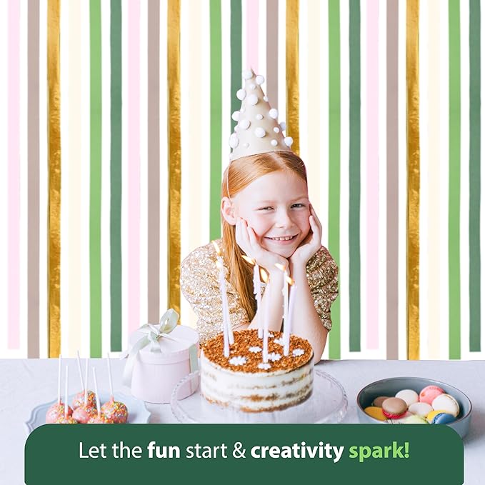 Captain Decor 6 Sage Green Streamers, 492 FT Sage Green Birthday Decorations, Party Decorations, Crepe Paper Streamers for Baby Shower, Wedding, Bridal Shower Party Supplies (1.8 inch x 82 ft/Roll)