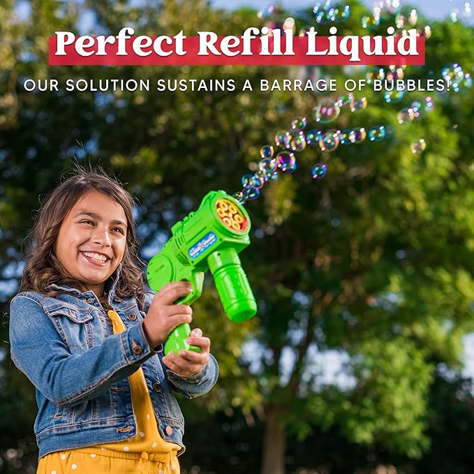 JOYIN 2 Bottles Bubbles Refill Solutions 64 oz (up to 5 Gallon), Concentrated Solution for Bubble Machine, Gun, Wand Refill Fluid Summer, Easter Toys(Blue)