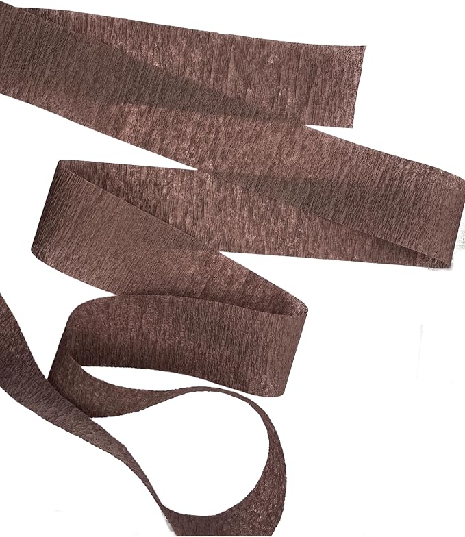 K-Kraft 1 Brown Roll Crepe Paper Streamer for Birthday, Holiday, School, Party