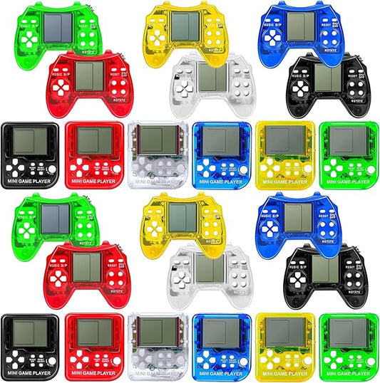 SSRMX 24Pcs Video Game Party Favors for Kids, Mini Game Keychain Arcade party favors Birthday Supplies Classroom Prizes for Boys and Girls