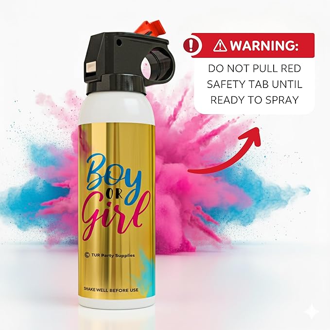 Baby Boy Gender Reveal Fire Extinguisher Smoke Bombs Powder Cannon | 2 Pack Blue | Fireworks Alternative | Biodegradable | Decorations for Photoshoots, Celebrations, Parties | TUR Party Supplies