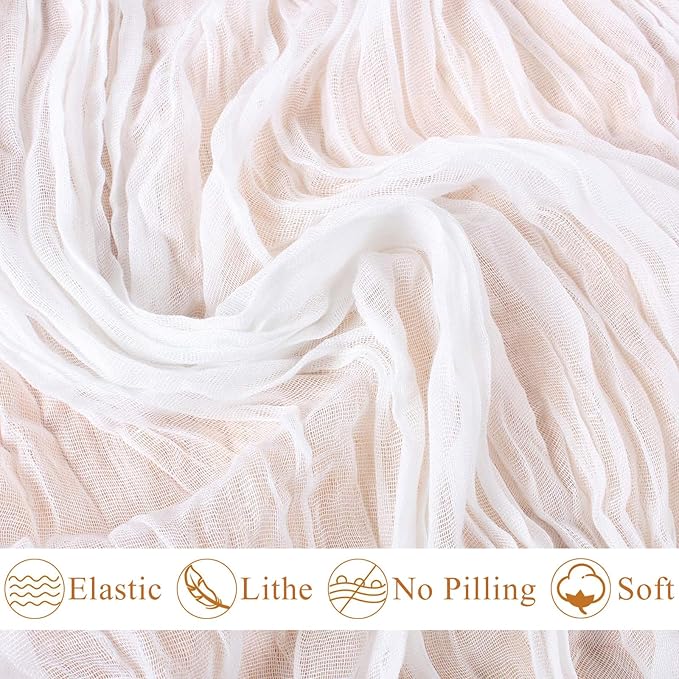 White Cheesecloth Table Runner 10FT Boho Rustic Sheer Cheese Cloth Table Runners 120 Inch Gauze Table Decorations for Wedding Party Bridal Shower Birthday Home Decor