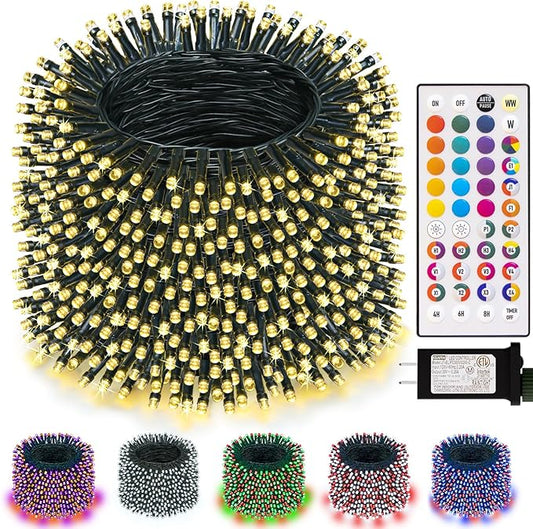 LitHome 99FT 300 LED Color Changing Christmas String Lights Outdoor, 35 Colors 9 Modes RGB Christmas Lights with Remote, Dimmable Led String Light, Xmas Tree Light for Indoor Holiday Party Decor