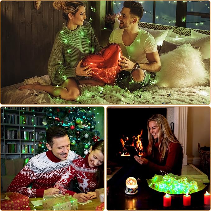 12 Pack Fairy Lights Battery Operated String Lights，7FT 20LED Waterproof Silver Wire Christmas Lights Outdoor,Firefly Mini Lights for Bedroom Party Birthday Wedding Indoor Decorations Home Decor