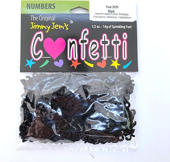 Confetti Year 2026 Black - Retail Pack #7340 QS0
