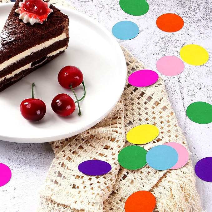 300pcs Rainbow Paper Dots Birthday Party Decorations Table Confetti Biodegradable Baby Shower Colorful Hawaiian Party Supplies Decor Packaging Circle Dots Lasting Surprise