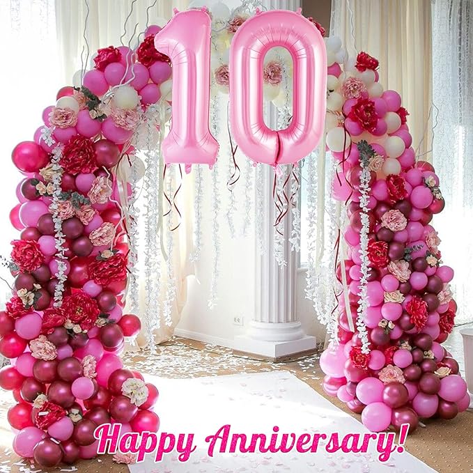 Pink Number 1 Balloon 40 Inch, Big Large Foil Helium Number Balloons, Jumbo Giant Mylar Number 1 Balloons for 1st first Birthday Party Decorations Supplies Anniversary Celebration