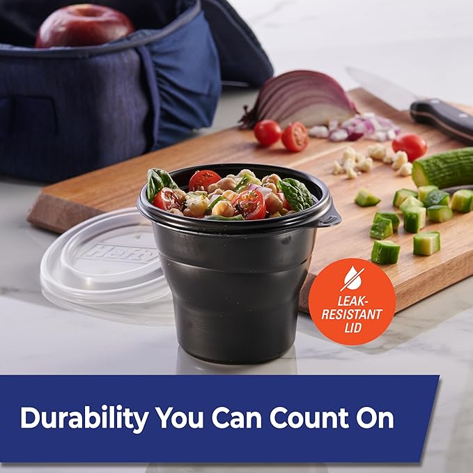 Hefty Multi-Purpose Cups, Reusable Containers with Lids, 16 Ounce Capacity, 4 Count (Pack of 3)