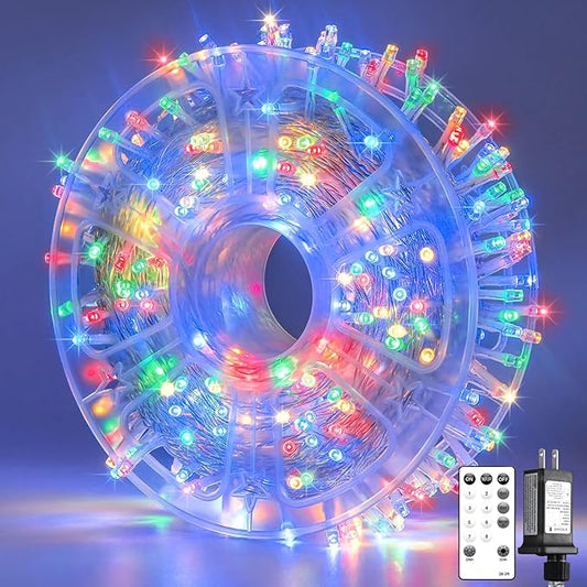 400FT Multi-Colored String Lights – LED Extra Long Outdoor Waterproof Fairy Lights with Remote, Dimmable Timer Decorative Lighting for Christmas, Wedding, Patio, Yard, Party Décor