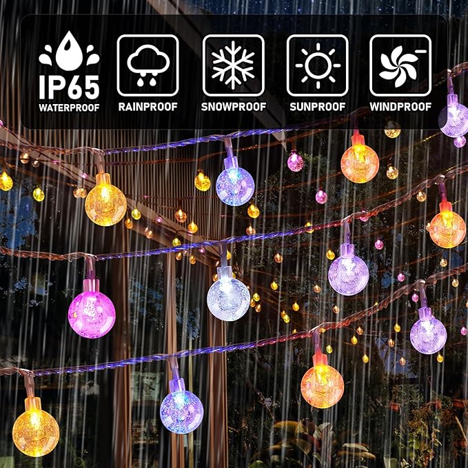YCoisini 39FT Outdoor String Lights, 68 LED Patio Lights with Remote Control, Voice-Activated & Music Sync Mode, 16 Color-Changing Modes, Waterproof for Patio Garden Party Decor